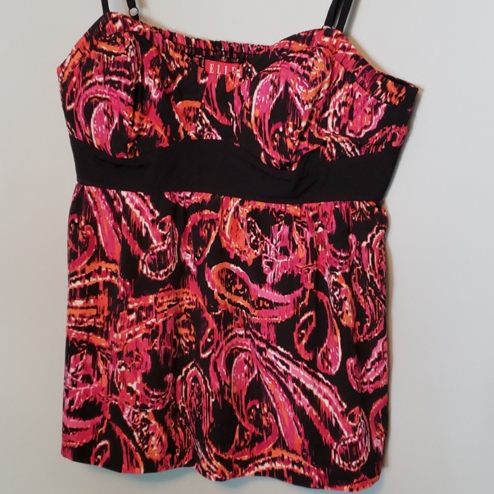 Modern paisley spaghetti strap top